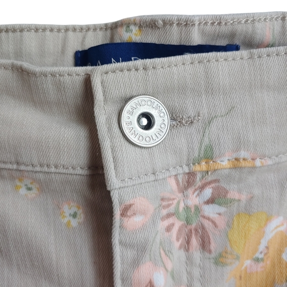 Bandolino Mandie Slim Crop Womens Size 8 Taupe Wash Pink Floral Ankle Crop Jeans - Picture 5 of 14